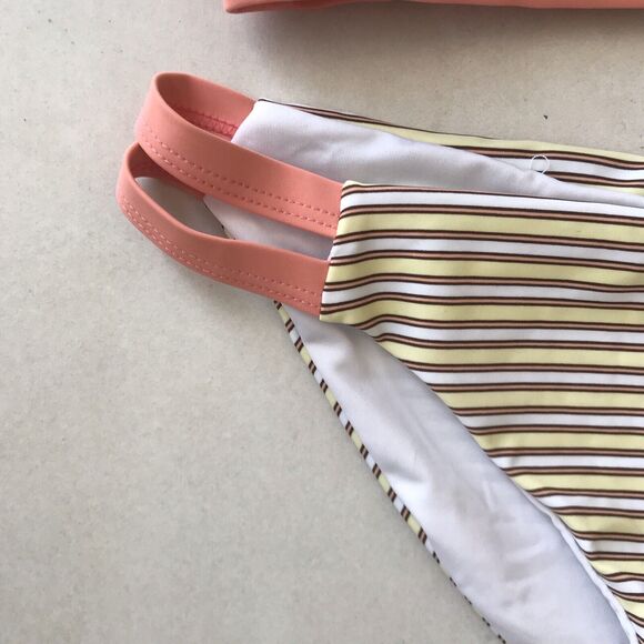 Cupshe Swim Women Sz S/M Bikini Set Padded Top Striped Swimwear NWOT - Picture 5 of 9